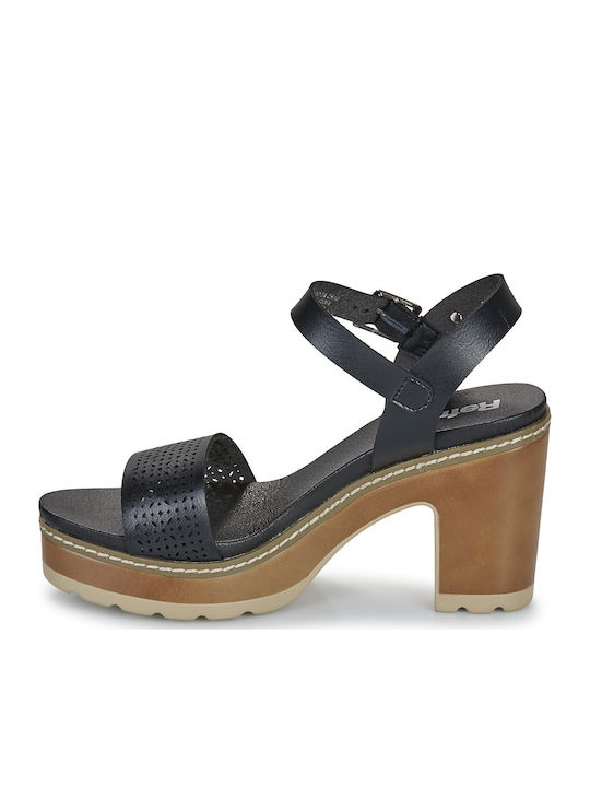 Din piele Sandale Negre