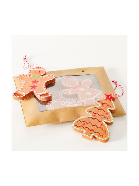 Lebkuchen Set Kekse Weihnachtsbaumschmuck Braun 4 Stücke