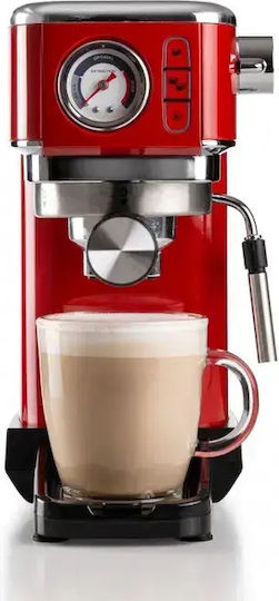 Ariete Perfetto Slim Espresso Coffee Machine 1300W Pressure 15bar Red 1381/33
