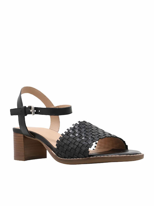 Sozy Sandale dama cu Gros Toc Mediu in Culorea Negru