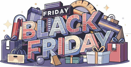 Αυτοκόλλητο Εκπτώσεων - Black Friday - 50cm X 26cm