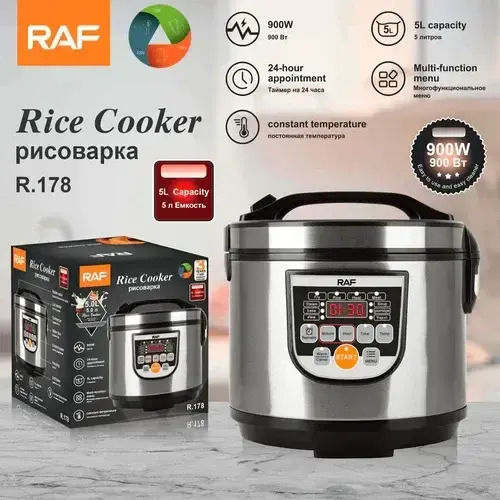 Raf Πολυμάγειρας 900W με Χωρητικότητα 5lt Μαύρος