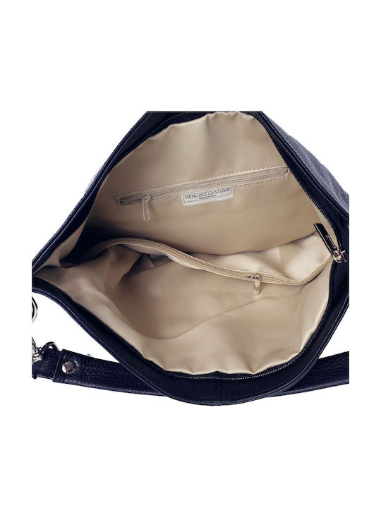 Leder Damentasche Schultertasche Schwarz