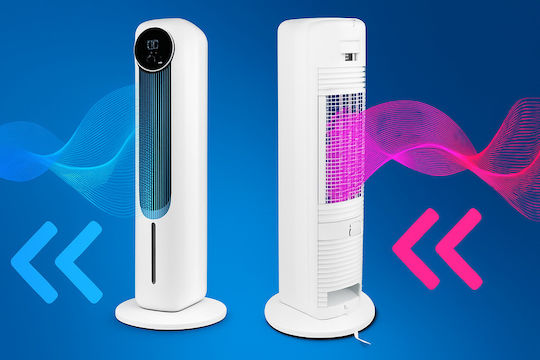 Lean Toys Tower Fan 60W with Remote Control Beige