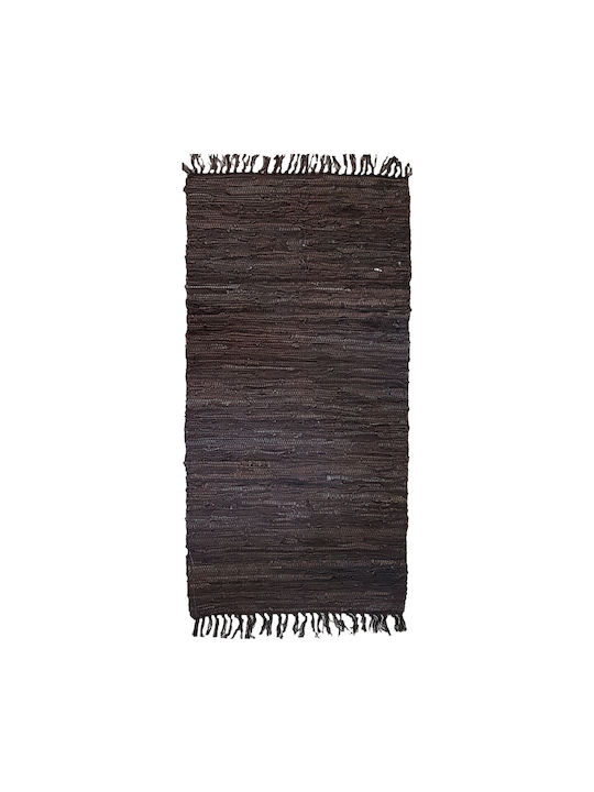 Chios Hellas Rug Fireplace Rectangular Leather with Fringes Coffee