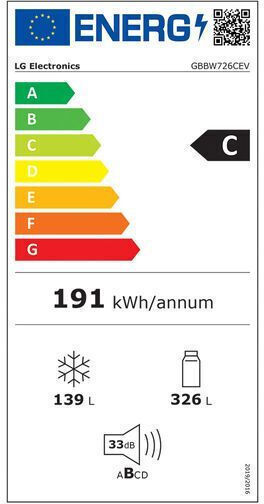 LG Fridge-Freezer 465lt Total NoFrost H203xW69.7xD70.4cm Anthracite GBBW726CEV