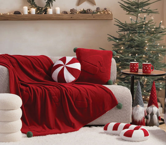 Nef-Nef Homeware Christmas Decorative Pillow Candy Whitered Candy White 35x35cm