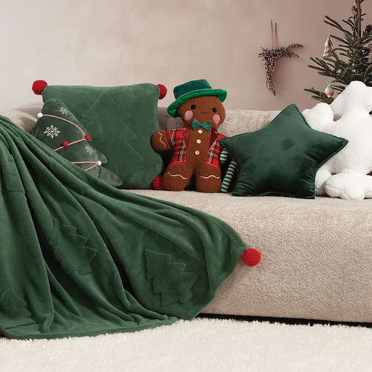 Nef-Nef Homeware Trees Χριστουγεννιάτικο Διακοσμητικό Μαξιλάρι Τετράγωνο Πράσινο 45x45εκ.