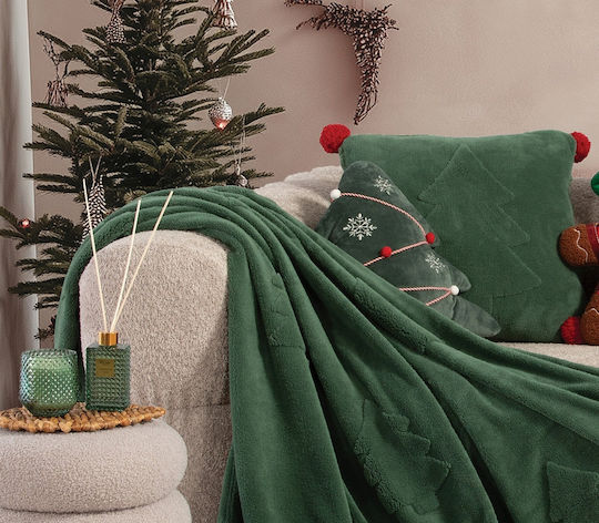 Nef-Nef Homeware Trees Χριστουγεννιάτικο Διακοσμητικό Μαξιλάρι Τετράγωνο Πράσινο 45x45εκ.