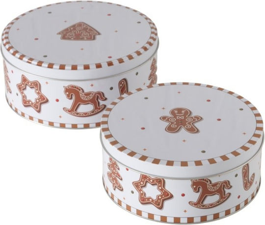 Set 2 Recipienti Metalici De Crăciun Cu Capac 1350 Ml Albi 2 Bucăți Set 2 Recipienti Metalici De Crăciun Cu Capac 1350 Ml Albi 2 Bucăți