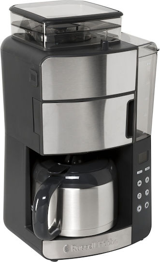 Russell Hobbs Grind & Brew Προγραμματιζόμενη Καφετιέρα Φίλτρου 1000W Inox