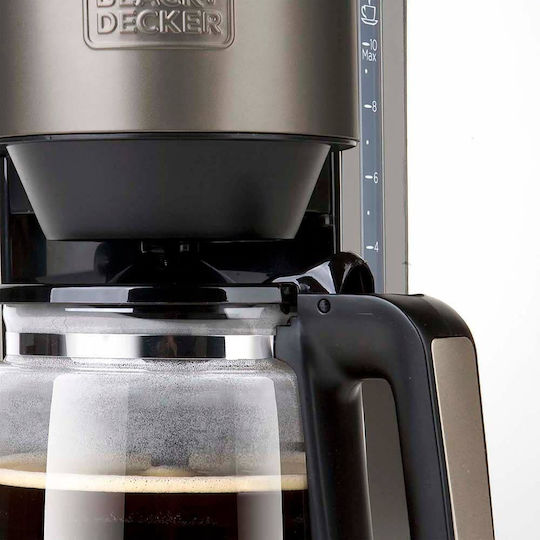 Black & Decker BXCO1000E Програмируема Филтърна Кафемашина 1000W Сива