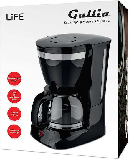Life CM-101 Καφετιέρα Φίλτρου 800W Black