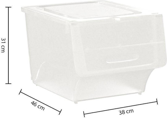 5Five Decorative Basket Plastic with Handles White 38x45.5x31cm
