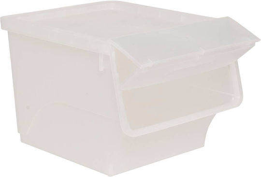 5Five Decorative Basket Plastic with Handles White 38x45.5x31cm