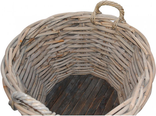 Atmosphera Decorative Basket Rattan with Handles Gray 65x60cm