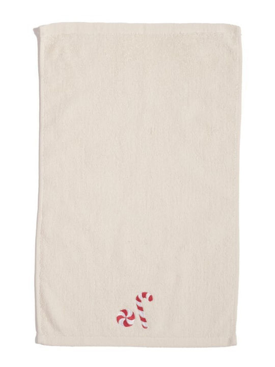 Nef-Nef Homeware Πετσέτα Χεριών Sweet Christmas 30x50εκ. Ecru 2τμχ Βάρους 400gr/m²