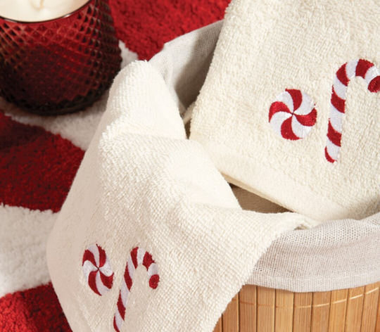 Nef-Nef Homeware Кърпа За Ръце Sweet Christmas 30x50см Екрю 2 Броя Тегло 400гр/м²
