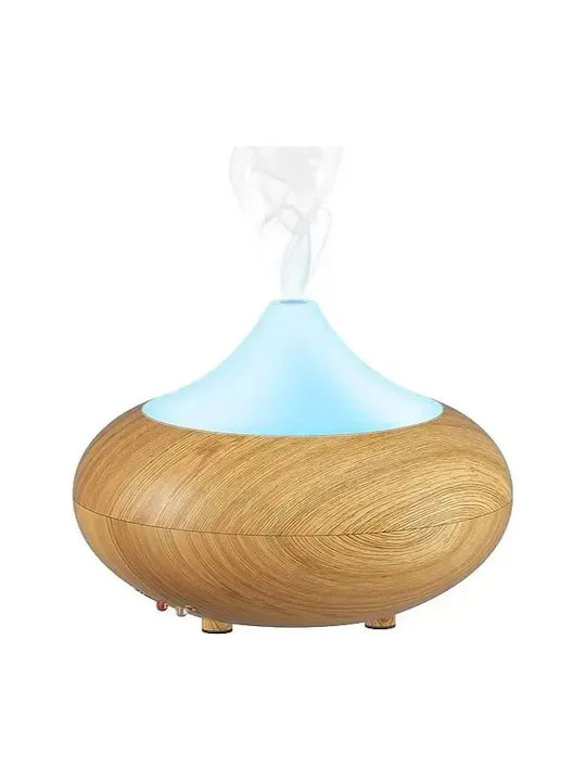 Led Συσκευή Αρωματοθεραπείας Υπερήχων Humidifier Καφέ 400ml