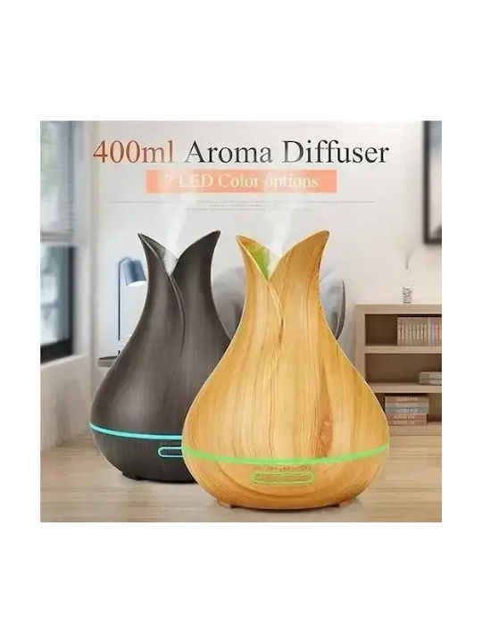 Andowl LED Aromatherapie-Diffusor Ultraschall Gerät Braun 400ml K-H6B