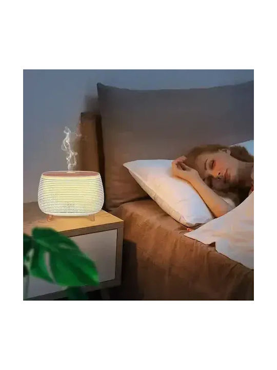 Ultrasonic Aromatherapy Diffuser Device – 7-Color Lamp 400 Ml 6w Kp-7049 White Black