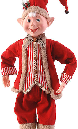 Vetur BV Christmas Figure Velvet Red Brown Elf 61cm