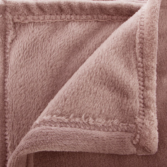 Atmosphera Flanel Uni Decke Fleece Couch 130x180cm Rosa