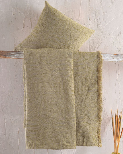 Rythmos Melie Chenille Armchair Throw 160x180cm Golden Olive