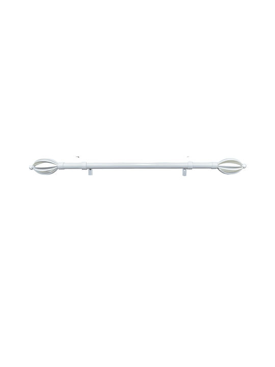 Tpster Μεταλλικό Κουρτινόξυλο Μονό Φ16mm 70εκ. Λευκό