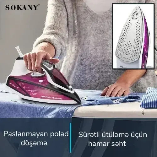 Sokany Σίδερο Ατμού 2400W με Κεραμική Πλάκα