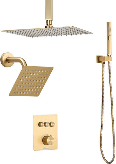 Vevor Built-in Mixer & Shower Head Set for Shower Gold 197988711087