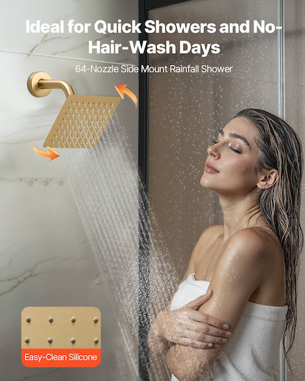Vevor Built-in Mixer & Shower Head Set for Shower Gold 197988711087