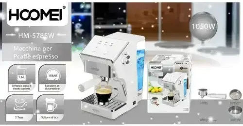 Hoomei Automatic Espresso Machine 1050W Pressure 15bar White HM-5785W