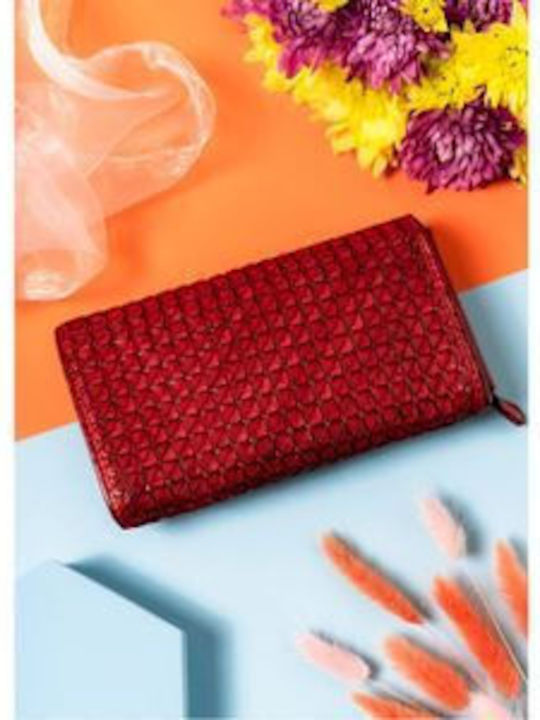 Large Leather Women's Wallet Red