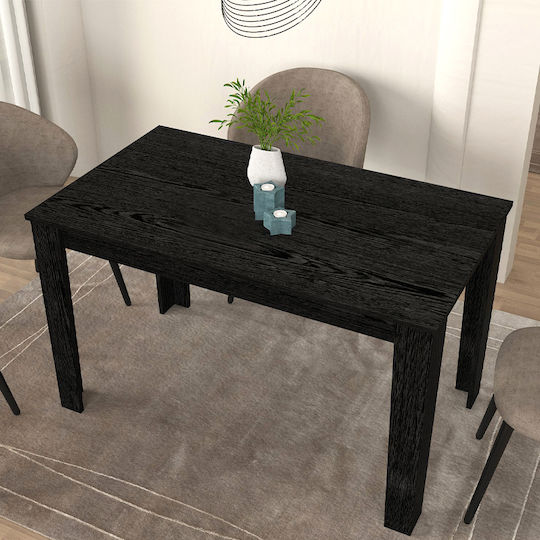 Darlen Τραπεζαρίας Sencron Black 125x72x74εκ.