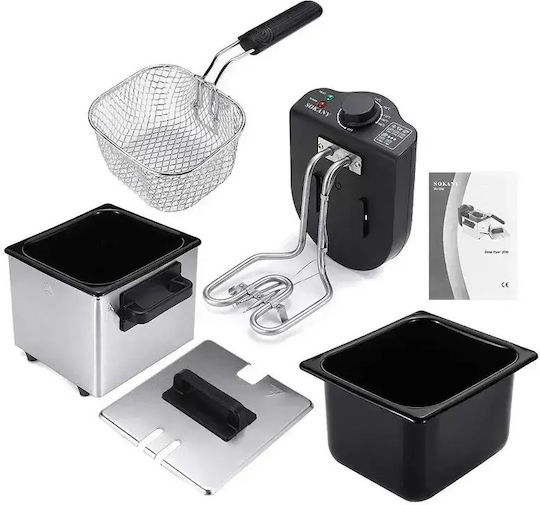 Sokany WJ-804 Deep Fryer 1.5lt Silver