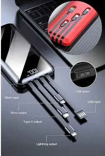 Andowl Q-DC110 Power Bank 12000mAh με Θύρα USB-A Μαύρο/Κόκκινο
