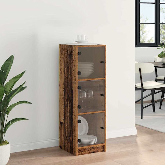 Wall Living Room Display Cabinet made of Particleboard with Glass 35x37x109cm
