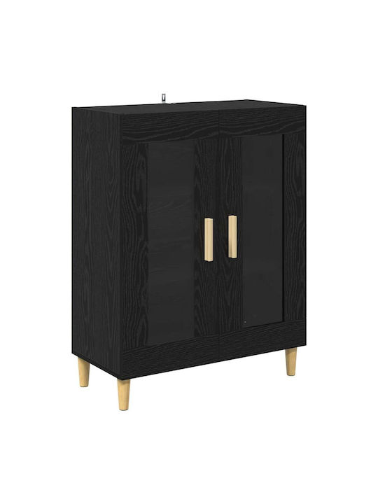 Висулка Витрина за хол от ПДЧ със Стъкло Black Beech 70x34x90см