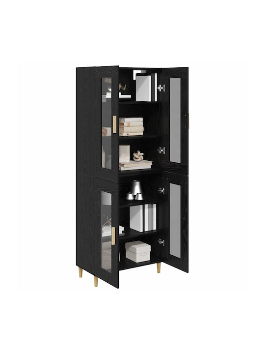 Висулка Витрина за хол от ПДЧ със Стъкло Black Beech 70x34x90см