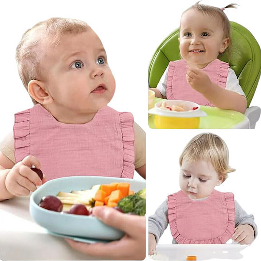 Queen Mother Baby Bib Fabric White for 3 months+