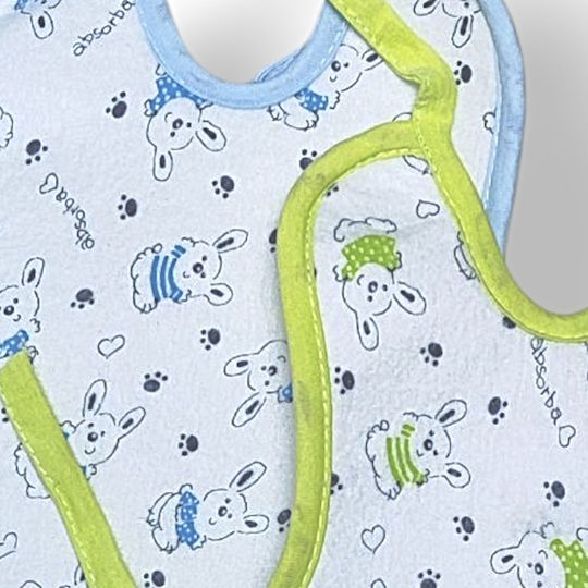Babydom Αδιάβροχη Σαλιάρα Υφασμάτινη Θαλασσί, Λαχανί