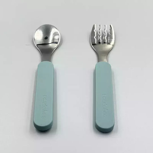 Pandaboo Baby Set with Fork made of Metal Yellow 2pcs