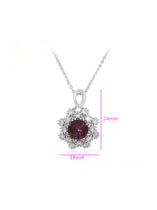 Chrysothemiss Colier Femei Frostlight Placat Cu Platină Cristal Mov Chrysothemiss Colier Femei Frostlight Placat Cu Platină Cristal Mov