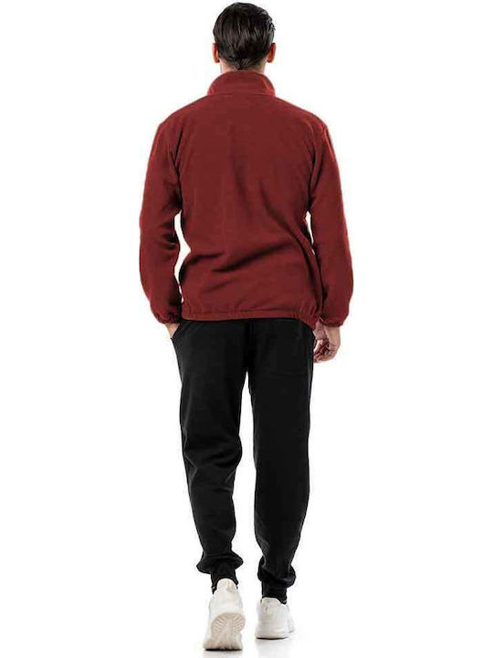 Men's Fleece Cardigan Burgundy