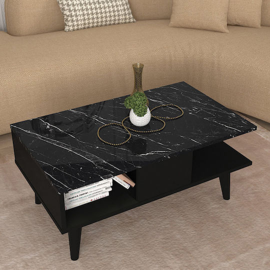 Central Coffee Table Andros Black - Black Marble Effect Central Coffee Table Andros Black - Black Marble Effect