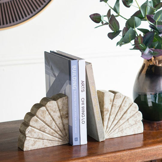 Stone Bookend in Beige Color 2pcs 15x5x30cm