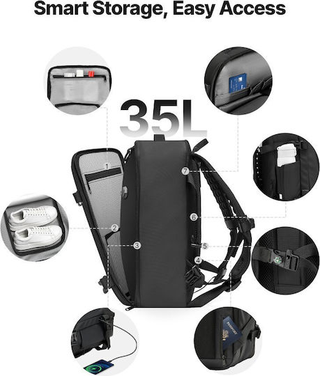 Vevor Sack Voyage Back 35lt Black made of Leather