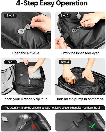 Vevor Sack Voyage Back 35lt Black made of Leather