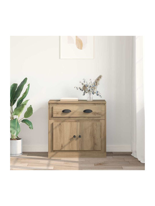 Wall Living Room Display Cabinet made of Particleboard with Glass Artisan Oak 70x35.5x67.5cm